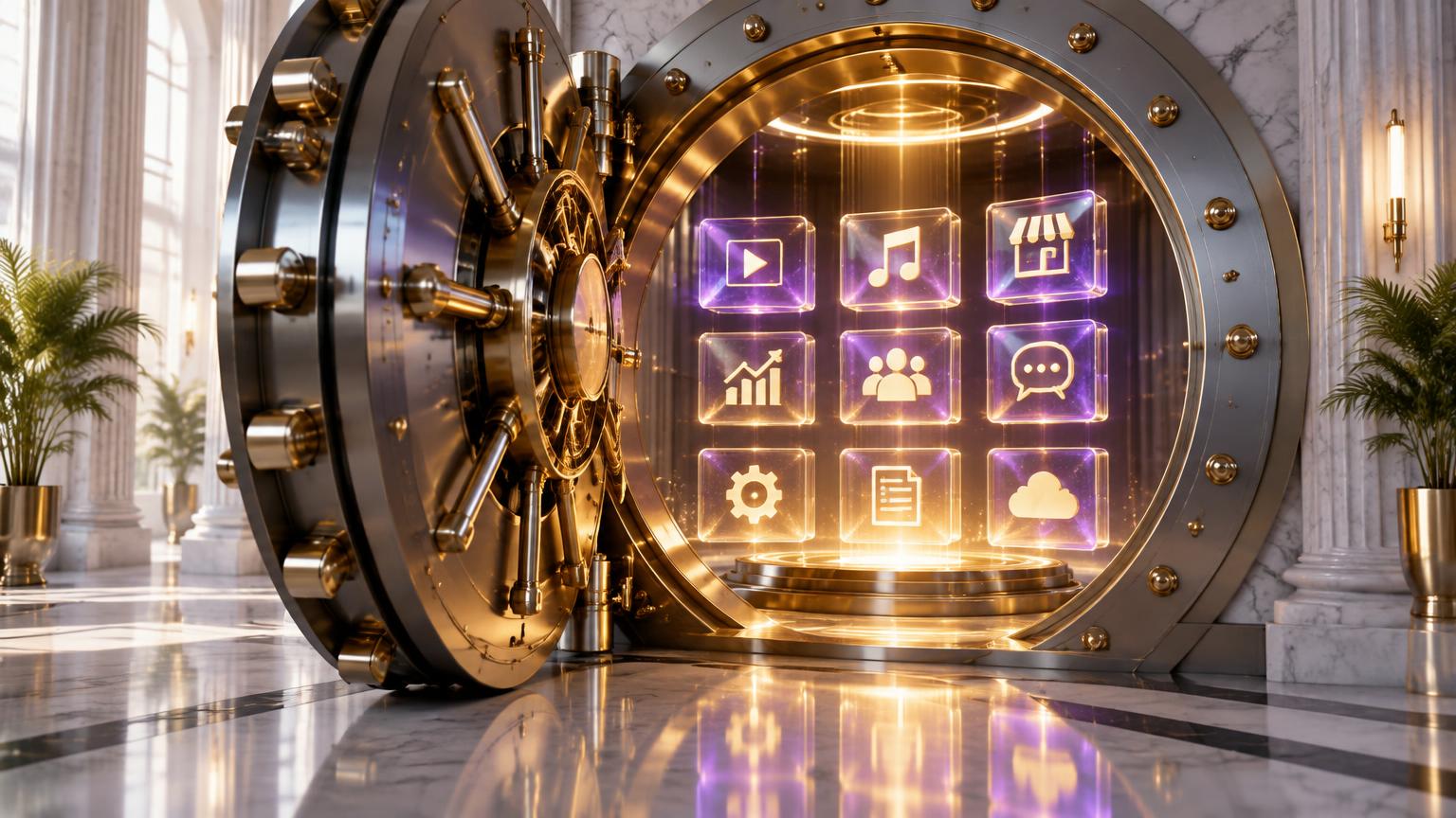 A vault door swinging open to reveal every WealthOnPassive AI module